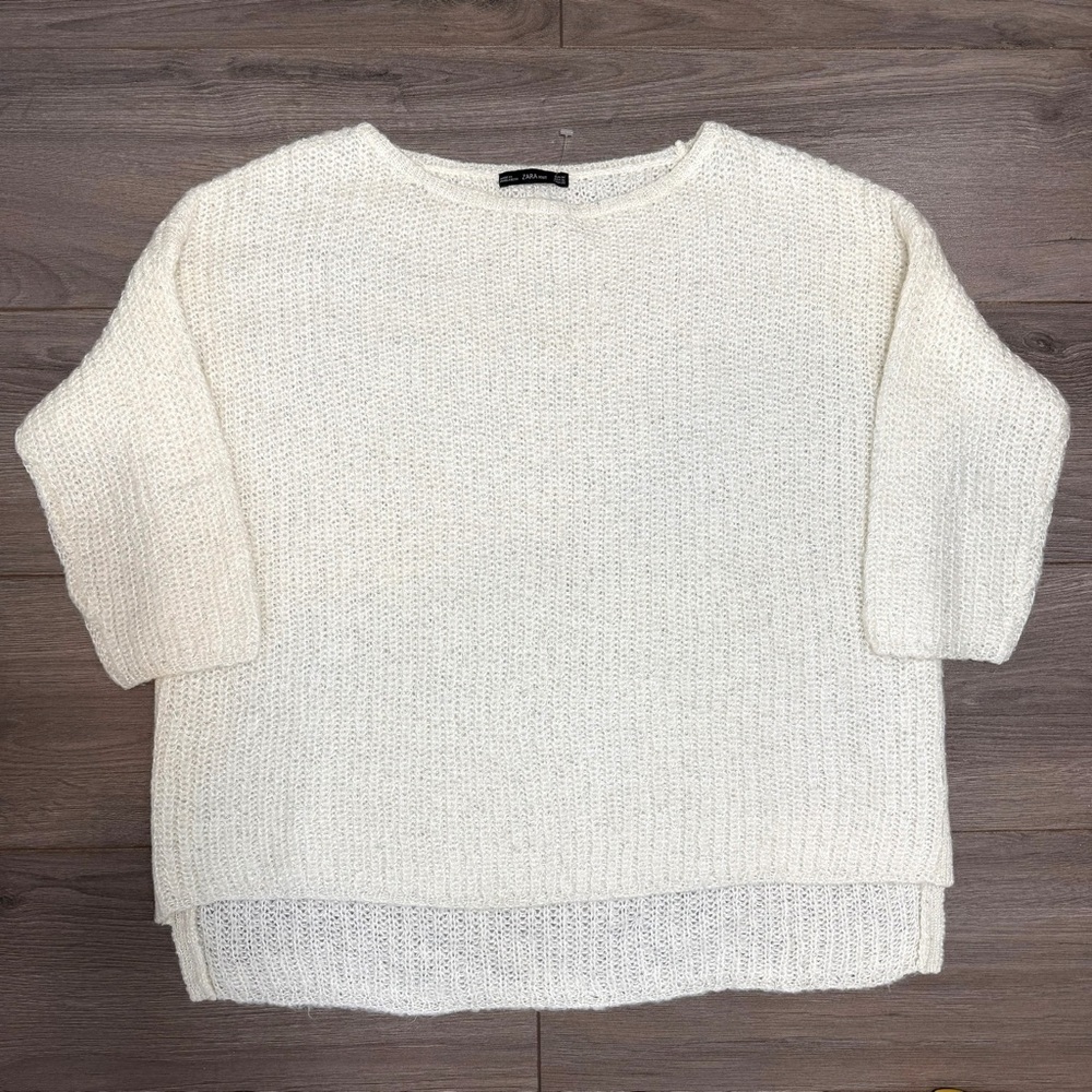 ZARA Slouchy Knit Boxy Sweater - Cream- NEVER WORN